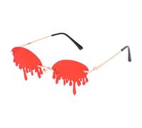 TOPPERFUN Lunettes de Soleil Larmes Créatives Rouges pour Femmes, Accessoires Photo Faciles à Porter, pour Fêtes Élégantes et Mariages