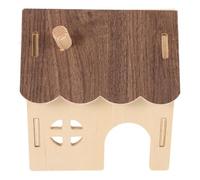 TOPPERFUN Maison pour Hamster en Bois Toit, Cachette Rustique | Intérieur Lisse et Sûr, Décor de Cage Toute L’année, pour Hamsters et Gerbilles