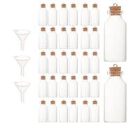 TOPPERFUN Mini Bouteilles en Verre Transparent 20 ML avec Bouchons en Liège 40 Pièces Flacons Décoratifs Suspendus pour DIY Bocaux à Souhaits et Conservation de Souvenirs Décoration