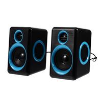 TOPPERFUN Mini Enceinte pour PC USB 2.0 en Abs/PU, Son, Lot de 2 Pièces, Design Bleu Élégant, pour Bureau et Ordinateur Portable