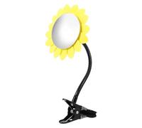 TOPPERFUN Miroir à Pince de Sécurité Jaune pour Bureau Clip Robuste en Fer, Miroir Carré Convexe Minimaliste, pour Espace de Travail et Surveillance D'angle Mort