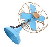 TOPPERFUN Modèle Ventilateur de Table Vintage Fer Forgé Sculpture Décorative Rétro pour Bureau Salon Chambre et Bar Ornement Métallique Compact et Léger