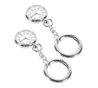 TOPPERFUN Montre de Poche Infirmière 2 Pièces en Plastique Solide Porte-clés Chronomètre pour Femmes Usage Médical Hôpital Élève Examen Surveillance