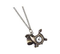 TOPPERFUN Montre De Poche Vintage Cheval en Bronze Ancien, Montre Pendentif Ronde Chaîne Réglable, Accessoire Masculin pour Tenue Élégante Et Présent Unique