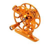 TOPPERFUN Moulinet de Pêche Roue de Pêche d'hiver en Métal, Rangement Pratique, Usage Polyvalent, pour Pêcheurs Professionnels et Passionnés, Eau Douce et Eau Salée, Couleur Or