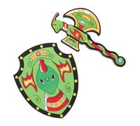 TOPPERFUN Mousse Garçon Fille Bouclier et Hache Dragon de Rôle Pirate Réplique Légère Silencieuse Jeu Aventure Intérieur pour Garçons et Filles