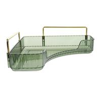 TOPPERFUN Organisateur De Maquillage pour Comptoir De Salle De Bain Étagère Angle avec Plateau De Rangement Transparent pour Cosmétiques Et Parfums