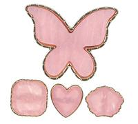 TOPPERFUN Palette de Bagues de Manucure Imitation Coquillage 4 Pièces Taille Moyenne en Résine Rose pour Passionnées de Nail Art Manucure Professionnelle et Usage Quotidien