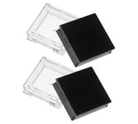 TOPPERFUN Palettes De Fards à Paupières Vides 4 Pièces 2 g Carré Transparent Et Noir Boîte De Maquillage Portable Voyage Étui à Rouge à Lèvres Usage Quotidien