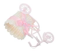TOPPERFUN Panier à Fleurs Rustique de Tricycle Petit Modèle 20x10x10 Cm Tressé Main Couleur Rose Décoration de Table Mariage Centre de Table Décoratif pour Cérémonie