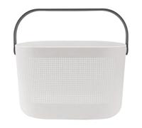 TOPPERFUN Panier de Rangement Creux Portable Gris Moyen en Plastique sans Odeur Drainage Inférieur Panier Ménager Ventilé pour Salle de Bain pour Articles de Toilette 1 Pièce