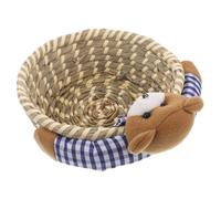 TOPPERFUN panier de rangement ours panier en osier de fruits d'animaux panier clé panier à linge tissé paniers de corde joli panier bol clé panier de bureau Chaume Blue