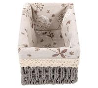 TOPPERFUN Panier Tressé avec Doublure Panier de Rangement pour Bureau et Salle de Bain Tissu Gris Corbeille Décorative pour Jouets et Accessoires