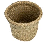TOPPERFUN Panier Tressé en Osier pour Rangement et Collecte des Déchets, Style Rustique Naturel, Couleur Kaki, pour Salon ou Bureau