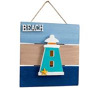 TOPPERFUN Panneau Marin en Bois Océan Mur Panneau De Porte Nautique Décorations Sirène Panneaux De Plage Faire La Fête Décoration De Plage Côtier Pendaison Corde De