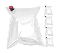 TOPPERFUN Paquet à Vin Portable 5l Lot De 5 Poches à Boisson Réutilisables en Matériaux Solide avec Bec Verseur Pratique pour Conservation De Vin, Jus De Fruits, Usage Voyage Et Pique-