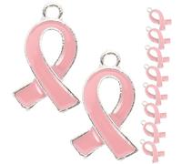 TOPPERFUN Pendentifs Ruban Rose Anticancer en Alliage, Breloques DIY pour Bracelets et Colliers, 50 Pièces, Décoration Créative pour Sensibilisation Cancer du Sein, Accessoire Femme
