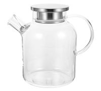 TOPPERFUN Pichet à Eau en Verre Facile à Verser Design Transparent 1,6l Broc Résistant et Élégant Cuisine et Salon pour Boissons Froides