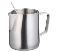 TOPPERFUN Pichet à Lait Inoxydable Pichet à Mousser le Lait 350ml avec Stylo Latte Art en Acier Inox Échelle Précise et Motif Café pour Maison et Restaurants
