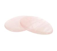 TOPPERFUN Pierre de Pouce Anti-stress Naturelle en Quartz Rose 2 Pièces, Forme Ovale, Mini Pierres de Massage Portables pour Visage, Cou et Mains, Plaque de Grattage Relaxante pour Bien-être Quotidien