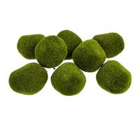 TOPPERFUN Pierres de Mousse Artificielles 8 Pièces Vertes | Écume et Soie, Texture Fine et Aspect Réaliste, pour Pots, Table et Espace Zen