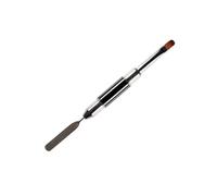 TOPPERFUN Pinceau Manucure Double Tête pour Gel UV et Extension Ongles Outil Nail Art avec Brosse Plate et Pinceau Stylo de Précision pour French Manucure et Décoration Fines