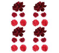 TOPPERFUN Pinces à Cheveux Fleuries Hanfu en Soie Artificielle Ensemble de 4 Pièces 5 Fleurs Rose Fanée Accessoires Légers pour Coiffures Traditionnelles Mariages et Festivals Chinois