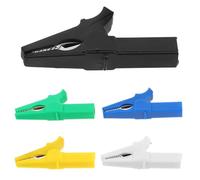 TOPPERFUN Pinces Crocodiles de Charge 30a en Cuivre Pur Moyen Modèle Lot de 5 Clips Batterie Compatibles Fiches Bananes 4 Mm Clips de Câble Alimentation Robustes pour Diagnostic et