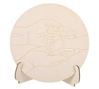 TOPPERFUN Plaque Commémorative en Bois pour Bébé avec Support Rond Gravé, Porte-bracelet de Naissance Beige pour Annonces de Naissance et Occasions Spéciales