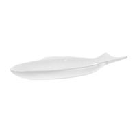 TOPPERFUN Plat à Poisson en Céramique Blanche 33 Cm Assiette Créative en Porcelaine pour Service et Présentation Plateau Polyvalent pour Repas, Rangement des Collations et Vaisselle Maison
