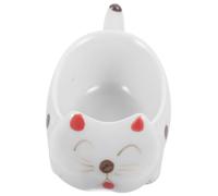 TOPPERFUN Plat Céramique Forme de Chat Repose Cuillère Multifonctionnel pour Sauces Plats à Servir et Amuse Gueules pour Dîners