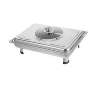 TOPPERFUN Plateau de Buffet Rectangulaire Acier Inoxydable avec Couvercle pour Servir Aliments Mariages et Restaurants Design Pratique et Élégant