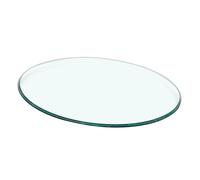 TOPPERFUN Plateau de Table Rond Surface Protectrice Résistante aux Chocs, aux Taches Traces de Doigts en Verre Trempé Transparent, 32cm pour Patio et Chambres d'amis