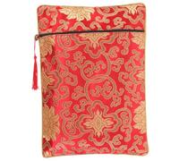 TOPPERFUN Pochette De Style Ethnique En Tissu Chinois Grosse Taille Rouge à Motif Floral, Pochette De Rangement Pour Écriture Bouddhiste, Paquet En Coton Doux, Usage Maison Et Camping