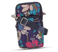 TOPPERFUN Pochette pour Téléphone Imprimée Bleu Paquet Bandoulière Multifonction Petit Paquet à Main pour Femmes en Voyage Support de Téléphone Pratique