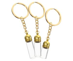TOPPERFUN Porte-clés, Distributeur D'huile Essentielle Or 3 Pièces Bouteille en Verre Rechargeable Design Élégant et Fonction Polyvalente pour Cadeau Paquet à Dos