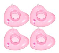 TOPPERFUN Porte-gobelet Gonflable de Cœur 4pcs en PVC, Stable sur l'eau, Facile à Gonfler, Accessoire Créatif pour Fête D'été la Plage