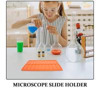 TOPPERFUN Porte-Lames de Microscope en Plastique Orange 5 Pièces - Support de Séchage de Laboratoire 20 Emplacements - Plateau de Rangement pour Lames Standard - Égouttoir Vertical pour