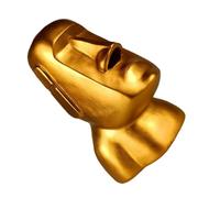 TOPPERFUN Porte-Mouchoirs en Résine Forme Statue Moai Dorée Boîte à Mouchoirs Décorative Bureau et Salle de Bain Taille Adaptée Paquets Standard Accessoire Original Île de Pâques