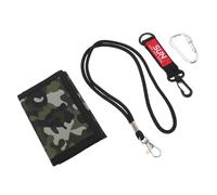 TOPPERFUN Portefeuille Camouflage pour Homme à Trois Volets Tissu Résistant Chaînette Anti-Perte Sécurisée Porte-Cartes Multifonction Portefeuille de Voyage Compact et Pratique