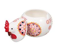 TOPPERFUN Pot à Biscuits Poule Avec Couvercle Porcelaine Décoratif Pour Stockage De Sucre Sel Et Collation