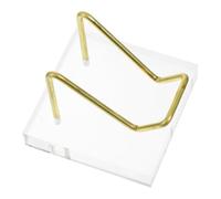 TOPPERFUN Présentoir À Bras Métallique Pour Pierres Minérales Support Acrylique Pour Cristaux Chevalet Minéraux Socle D'Exposition Compact 1 Pièce 1.97X1.97X1.77In