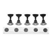 TOPPERFUN Présentoir à Ongles à Pression 5 Pièces Noir en Acrylique - Support pour Capsules D’ongles, Porte-clou Multifonctionnel pour Entraînement Nail Art et Présentation Manucure