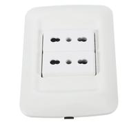 TOPPERFUN Prise Murale Double Encastrée 16a Type 118 Standard Italien, Triple Trous Ronds, PC et Cuivre, Installation Facile, pour Appareils Domestiques et Usage Domestique