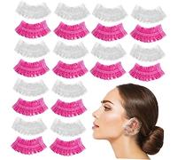 TOPPERFUN Protège-oreilles Jetables 200 Pcs Transparent Et Rose Ajustables Pour Teinture Capillaire Usage Bain Bain Salon Coiffure