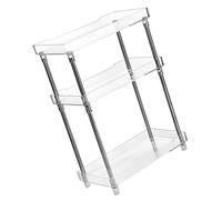 TOPPERFUN Rack De Finition Cosmétique Titulaires Se Maquiller Debout Salle De Bains Étagère Organisateur De Salle De Bain Comptoir Inoxydable Plateaux Cosmétiques Transparent