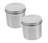 TOPPERFUN Récipients En Acier Inoxydable 304 Épaissi 12 Cm Couvercles Hermétiques, Pot à Onguents Et Boules De Coton, Inox Résistant à La Corrosion, Lot De 2, Usage Médical Et Domestique