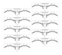 TOPPERFUN Règle à Sourcils Professionnelle Blanche, 10 Pièces, Adhésive et Jetable, Graduations Claires pour Cartographie, Mesure Précise et Positionnement Symétrique des Sourcils, Outil