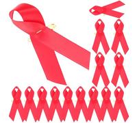 TOPPERFUN Ruban de Sensibilisation Sida Rouge 16 Cm X 1,3 Cm Épingle Réutilisable, Décoration Portable pour Activités Caritatives et Soutien Public, Lot de 50 Broches Délicates