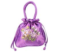 TOPPERFUN Sac à Main Ethnique Brodé à Cordon Coulissant pour Femmes Sac Fourre-tout Unique et Chic Style Traditionnel Chinois Poignée Confortable Usage Quotidien et Soirée